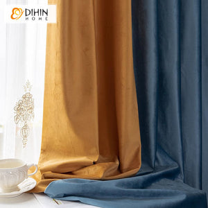 DIHIN HOME European Luxury Blue and Orange Color,Blackout Grommet Window Curtain for Living Room Roman Shades Curtains Window Blinds custom curtains blackout curtains curtains for living room sheer curtains curtain fabric linen curtains kitchen curtains velvet curtains pinch pleat curtains bay window curtains outdoor curtains pleated curtains floral curtains dining room curtains kitchen valances drapes for bedroom patio curtains nursery curtains grommet curtains
