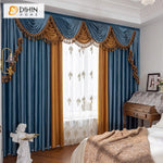 DIHIN HOME European Luxury Blue and Orange Color,Blackout Grommet Window Curtain for Living Room Roman Shades Curtains Window Blinds custom curtains blackout curtains curtains for living room sheer curtains curtain fabric linen curtains kitchen curtains velvet curtains pinch pleat curtains bay window curtains outdoor curtains pleated curtains floral curtains dining room curtains kitchen valances drapes for bedroom patio curtains nursery curtains grommet curtains