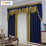 DIHIN HOME European Luxury Blue and Yellow Color,Blackout Grommet Window Curtain for Living Room Roman Shades Curtains Window Blinds custom curtains blackout curtains curtains for living room sheer curtains curtain fabric linen curtains kitchen curtains velvet curtains pinch pleat curtains bay window curtains outdoor curtains pleated curtains floral curtains dining room curtains kitchen valances drapes for bedroom patio curtains nursery curtains grommet curtains