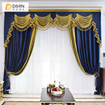 DIHIN HOME European Luxury Blue and Yellow Color,Blackout Grommet Window Curtain for Living Room Roman Shades Curtains Window Blinds custom curtains blackout curtains curtains for living room sheer curtains curtain fabric linen curtains kitchen curtains velvet curtains pinch pleat curtains bay window curtains outdoor curtains pleated curtains floral curtains dining room curtains kitchen valances drapes for bedroom patio curtains nursery curtains grommet curtains