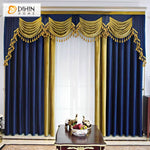 DIHIN HOME European Luxury Blue and Yellow Color,Blackout Grommet Window Curtain for Living Room Roman Shades Curtains Window Blinds custom curtains blackout curtains curtains for living room sheer curtains curtain fabric linen curtains kitchen curtains velvet curtains pinch pleat curtains bay window curtains outdoor curtains pleated curtains floral curtains dining room curtains kitchen valances drapes for bedroom patio curtains nursery curtains grommet curtains