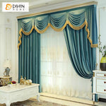 DIHIN HOME European Luxury Blue Color,Blackout Grommet Window Curtain for Living Room Roman Shades Curtains Window Blinds custom curtains blackout curtains curtains for living room sheer curtains curtain fabric linen curtains kitchen curtains velvet curtains pinch pleat curtains bay window curtains outdoor curtains pleated curtains floral curtains dining room curtains kitchen valances drapes for bedroom patio curtains nursery curtains grommet curtains