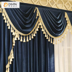 DIHIN HOME European Luxury Blue Color,Blackout Grommet Window Curtain for Living Room Roman Shades Curtains Window Blinds custom curtains blackout curtains curtains for living room sheer curtains curtain fabric linen curtains kitchen curtains velvet curtains pinch pleat curtains bay window curtains outdoor curtains pleated curtains floral curtains dining room curtains kitchen valances drapes for bedroom patio curtains nursery curtains grommet curtains