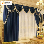 DIHIN HOME European Luxury Blue Color,Blackout Grommet Window Curtain for Living Room Roman Shades Curtains Window Blinds custom curtains blackout curtains curtains for living room sheer curtains curtain fabric linen curtains kitchen curtains velvet curtains pinch pleat curtains bay window curtains outdoor curtains pleated curtains floral curtains dining room curtains kitchen valances drapes for bedroom patio curtains nursery curtains grommet curtains