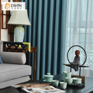 DIHIN HOME European Luxury Blue Color,Blackout Grommet Window Curtain for Living Room Roman Shades Curtains Window Blinds custom curtains blackout curtains curtains for living room sheer curtains curtain fabric linen curtains kitchen curtains velvet curtains pinch pleat curtains bay window curtains outdoor curtains pleated curtains floral curtains dining room curtains kitchen valances drapes for bedroom patio curtains nursery curtains grommet curtains