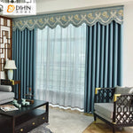 DIHIN HOME European Luxury Blue Color,Blackout Grommet Window Curtain for Living Room Roman Shades Curtains Window Blinds custom curtains blackout curtains curtains for living room sheer curtains curtain fabric linen curtains kitchen curtains velvet curtains pinch pleat curtains bay window curtains outdoor curtains pleated curtains floral curtains dining room curtains kitchen valances drapes for bedroom patio curtains nursery curtains grommet curtains