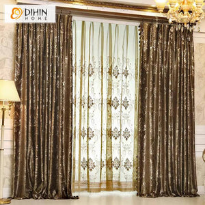 DIHIN HOME European Luxury Coffee Color,Blackout Grommet Window Curtain for Living Room Roman Shades Curtains Window Blinds custom curtains blackout curtains curtains for living room sheer curtains curtain fabric linen curtains kitchen curtains velvet curtains pinch pleat curtains bay window curtains outdoor curtains pleated curtains floral curtains dining room curtains kitchen valances drapes for bedroom patio curtains nursery curtains grommet curtains