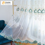 DIHIN HOME European Luxury Embroidered,Grommet Window Sheer Curtain for Living Room ,52x63-inch,1 Panel Roman Shades Curtains Window Blinds custom curtains blackout curtains curtains for living room sheer curtains curtain fabric linen curtains kitchen curtains velvet curtains pinch pleat curtains bay window curtains outdoor curtains pleated curtains floral curtains dining room curtains kitchen valances drapes for bedroom patio curtains nursery curtains grommet curtains
