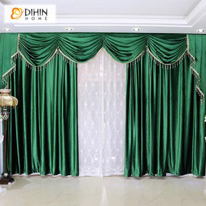 DIHIN HOME European Luxury Green Color,Blackout Grommet Window Curtain for Living Room Roman Shades Curtains Window Blinds custom curtains blackout curtains curtains for living room sheer curtains curtain fabric linen curtains kitchen curtains velvet curtains pinch pleat curtains bay window curtains outdoor curtains pleated curtains floral curtains dining room curtains kitchen valances drapes for bedroom patio curtains nursery curtains grommet curtains