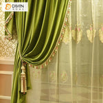 DIHIN HOME European Luxury Green Color,Blackout Grommet Window Curtain for Living Room Roman Shades Curtains Window Blinds custom curtains blackout curtains curtains for living room sheer curtains curtain fabric linen curtains kitchen curtains velvet curtains pinch pleat curtains bay window curtains outdoor curtains pleated curtains floral curtains dining room curtains kitchen valances drapes for bedroom patio curtains nursery curtains grommet curtains