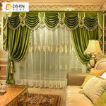 DIHIN HOME European Luxury Green Color,Blackout Grommet Window Curtain for Living Room Roman Shades Curtains Window Blinds custom curtains blackout curtains curtains for living room sheer curtains curtain fabric linen curtains kitchen curtains velvet curtains pinch pleat curtains bay window curtains outdoor curtains pleated curtains floral curtains dining room curtains kitchen valances drapes for bedroom patio curtains nursery curtains grommet curtains