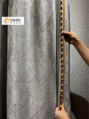 DIHIN HOME European Luxury High Precision Big Leaves Jacquard,Grommet Window Curtain for Living Room Roman Shades Curtains Window Blinds custom curtains blackout curtains curtains for living room sheer curtains curtain fabric linen curtains kitchen curtains velvet curtains pinch pleat curtains bay window curtains outdoor curtains pleated curtains floral curtains dining room curtains kitchen valances drapes for bedroom patio curtains nursery curtains grommet curtains