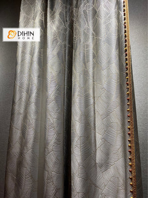 DIHIN HOME European Luxury High Precision Big Leaves Jacquard,Grommet Window Curtain for Living Room Roman Shades Curtains Window Blinds custom curtains blackout curtains curtains for living room sheer curtains curtain fabric linen curtains kitchen curtains velvet curtains pinch pleat curtains bay window curtains outdoor curtains pleated curtains floral curtains dining room curtains kitchen valances drapes for bedroom patio curtains nursery curtains grommet curtains