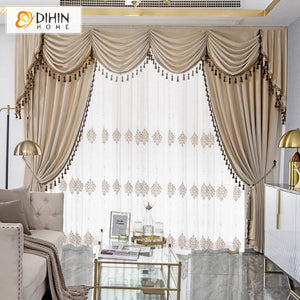 DIHIN HOME European Luxury High Quality Beige Color,Blackout Grommet Window Curtain for Living Room Roman Shades Curtains Window Blinds custom curtains blackout curtains curtains for living room sheer curtains curtain fabric linen curtains kitchen curtains velvet curtains pinch pleat curtains bay window curtains outdoor curtains pleated curtains floral curtains dining room curtains kitchen valances drapes for bedroom patio curtains nursery curtains grommet curtains