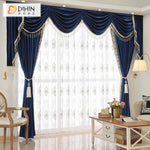 DIHIN HOME European Luxury High Quality Blue Color,Blackout Grommet Window Curtain for Living Room Roman Shades Curtains Window Blinds custom curtains blackout curtains curtains for living room sheer curtains curtain fabric linen curtains kitchen curtains velvet curtains pinch pleat curtains bay window curtains outdoor curtains pleated curtains floral curtains dining room curtains kitchen valances drapes for bedroom patio curtains nursery curtains grommet curtains