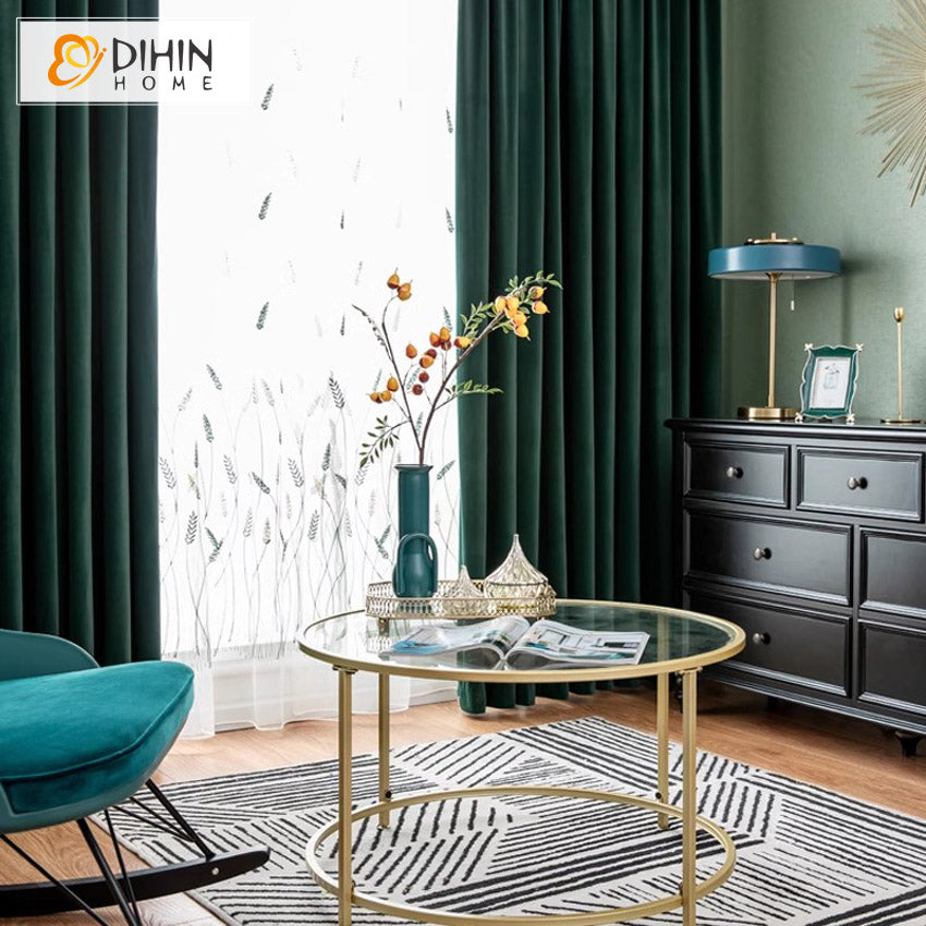 DIHIN HOME European Luxury High Quality Velvet,Grommet Window Curtain for Living Room,Customzied Curtains Roman Shades Curtains Window Blinds custom curtains blackout curtains curtains for living room sheer curtains curtain fabric linen curtains kitchen curtains velvet curtains pinch pleat curtains bay window curtains outdoor curtains pleated curtains floral curtains dining room curtains kitchen valances drapes for bedroom patio curtains nursery curtains grommet curtains