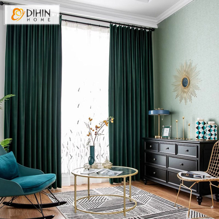 DIHIN HOME European Luxury High Quality Velvet,Grommet Window Curtain for Living Room,Customzied Curtains Roman Shades Curtains Window Blinds custom curtains blackout curtains curtains for living room sheer curtains curtain fabric linen curtains kitchen curtains velvet curtains pinch pleat curtains bay window curtains outdoor curtains pleated curtains floral curtains dining room curtains kitchen valances drapes for bedroom patio curtains nursery curtains grommet curtains