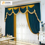 DIHIN HOME European Luxury Orange and Blue Color,Blackout Grommet Window Curtain for Living Room Roman Shades Curtains Window Blinds custom curtains blackout curtains curtains for living room sheer curtains curtain fabric linen curtains kitchen curtains velvet curtains pinch pleat curtains bay window curtains outdoor curtains pleated curtains floral curtains dining room curtains kitchen valances drapes for bedroom patio curtains nursery curtains grommet curtains