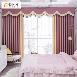 DIHIN HOME European Luxury Pink and Beige Color,Blackout Grommet Window Curtain for Living Room Roman Shades Curtains Window Blinds custom curtains blackout curtains curtains for living room sheer curtains curtain fabric linen curtains kitchen curtains velvet curtains pinch pleat curtains bay window curtains outdoor curtains pleated curtains floral curtains dining room curtains kitchen valances drapes for bedroom patio curtains nursery curtains grommet curtains