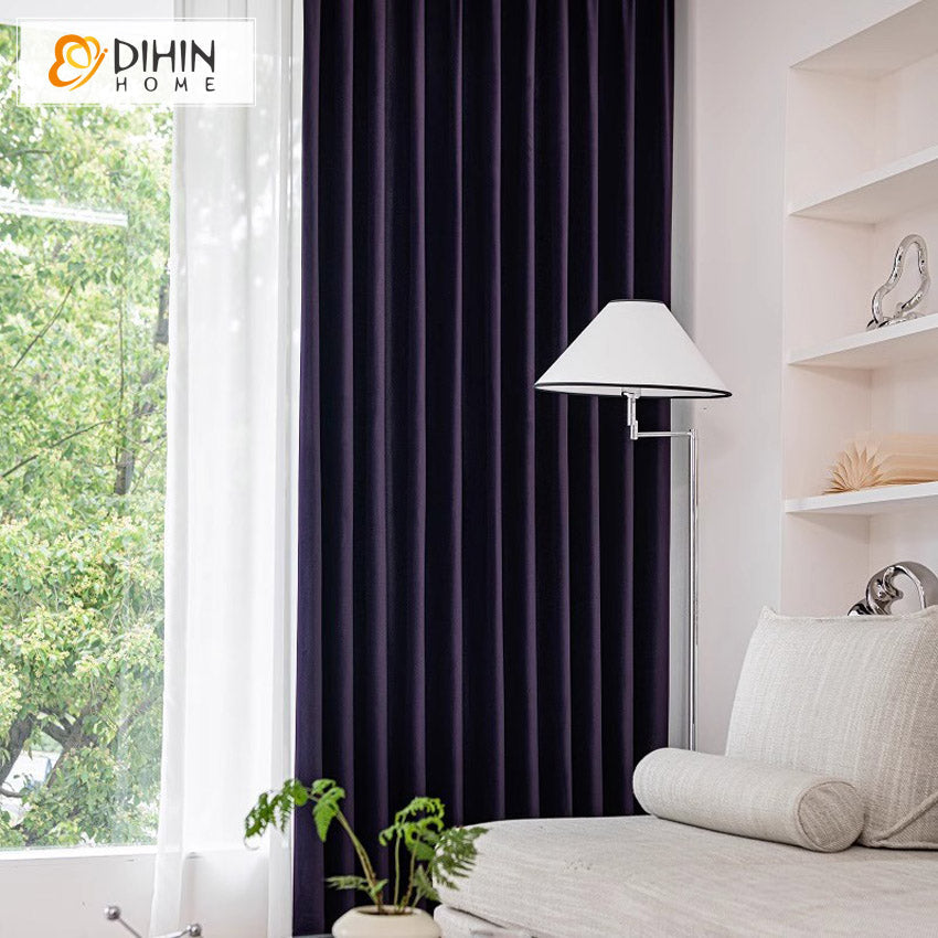 DIHIN HOME European Luxury Velevet Fabric Purple Color,Grommet Window Curtain for Living Room,Customzied Curtains Roman Shades Curtains Window Blinds custom curtains blackout curtains curtains for living room sheer curtains curtain fabric linen curtains kitchen curtains velvet curtains pinch pleat curtains bay window curtains outdoor curtains pleated curtains floral curtains dining room curtains kitchen valances drapes for bedroom patio curtains nursery curtains grommet curtains
