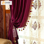DIHIN HOME European Luxury Wine Red Color,Blackout Grommet Window Curtain for Living Room Roman Shades Curtains Window Blinds custom curtains blackout curtains curtains for living room sheer curtains curtain fabric linen curtains kitchen curtains velvet curtains pinch pleat curtains bay window curtains outdoor curtains pleated curtains floral curtains dining room curtains kitchen valances drapes for bedroom patio curtains nursery curtains grommet curtains