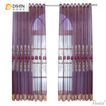 DIHIN HOME European Purple Embroidered,Grommet Window Sheer Curtain for Living Room ,52x63-inch,1 Panel Roman Shades Curtains Window Blinds custom curtains blackout curtains curtains for living room sheer curtains curtain fabric linen curtains kitchen curtains velvet curtains pinch pleat curtains bay window curtains outdoor curtains pleated curtains floral curtains dining room curtains kitchen valances drapes for bedroom patio curtains nursery curtains grommet curtains