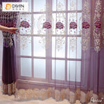DIHIN HOME European Purple Embroidered,Grommet Window Sheer Curtain for Living Room ,52x63-inch,1 Panel Roman Shades Curtains Window Blinds custom curtains blackout curtains curtains for living room sheer curtains curtain fabric linen curtains kitchen curtains velvet curtains pinch pleat curtains bay window curtains outdoor curtains pleated curtains floral curtains dining room curtains kitchen valances drapes for bedroom patio curtains nursery curtains grommet curtains