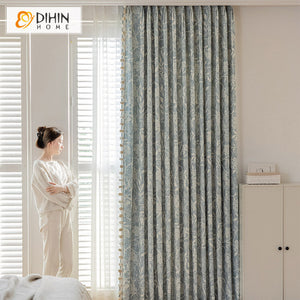 DIHIN HOME Garden Blue Color With Pompoms Printed,Blackout Grommet Window Curtain For Living Room ,52x63-inch,1  Panel Roman Shades Curtains Window Blinds custom curtains blackout curtains curtains for living room sheer curtains curtain fabric linen curtains kitchen curtains velvet curtains pinch pleat curtains bay window curtains outdoor curtains pleated curtains floral curtains dining room curtains kitchen valances drapes for bedroom patio curtains nursery curtains grommet curtains