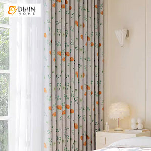 DIHIN HOME Garden Flowers Printed,Blackout Grommet Window Curtain for Living Room,52x63-inch,1 Panel Roman Shades Curtains Window Blinds custom curtains blackout curtains curtains for living room sheer curtains curtain fabric linen curtains kitchen curtains velvet curtains pinch pleat curtains bay window curtains outdoor curtains pleated curtains floral curtains dining room curtains kitchen valances drapes for bedroom patio curtains nursery curtains grommet curtains