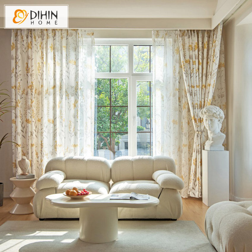 DIHIN HOME Garden Flowers Printed,Grommet Window Curtain for Living Room,52x63-inch,1 Panel Roman Shades Curtains Window Blinds custom curtains blackout curtains curtains for living room sheer curtains curtain fabric linen curtains kitchen curtains velvet curtains pinch pleat curtains bay window curtains outdoor curtains pleated curtains floral curtains dining room curtains kitchen valances drapes for bedroom patio curtains nursery curtains grommet curtains