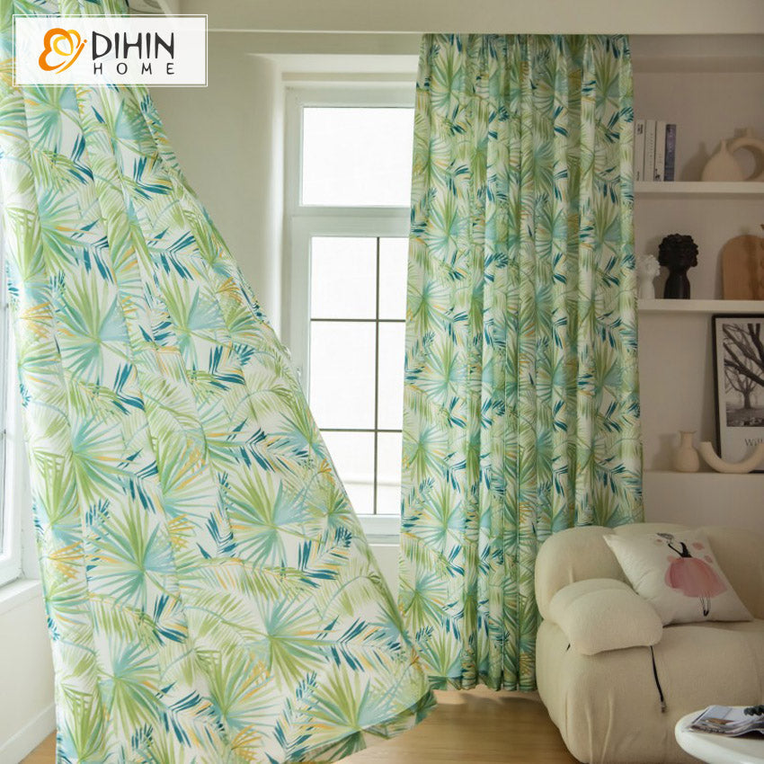 DIHIN HOME Garden Green Leaves Printed,Grommet Window Curtain for Living Room,52x63-inch,1 Panel Roman Shades Curtains Window Blinds custom curtains blackout curtains curtains for living room sheer curtains curtain fabric linen curtains kitchen curtains velvet curtains pinch pleat curtains bay window curtains outdoor curtains pleated curtains floral curtains dining room curtains kitchen valances drapes for bedroom patio curtains nursery curtains grommet curtains