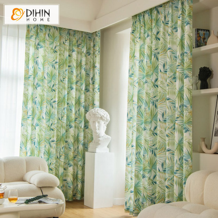 DIHIN HOME Garden Green Leaves Printed,Grommet Window Curtain for Living Room,52x63-inch,1 Panel Roman Shades Curtains Window Blinds custom curtains blackout curtains curtains for living room sheer curtains curtain fabric linen curtains kitchen curtains velvet curtains pinch pleat curtains bay window curtains outdoor curtains pleated curtains floral curtains dining room curtains kitchen valances drapes for bedroom patio curtains nursery curtains grommet curtains