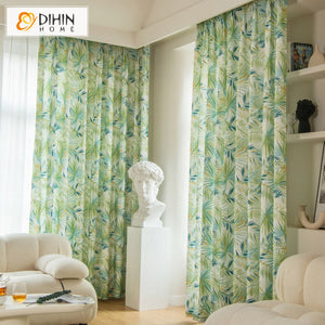 DIHIN HOME Garden Green Leaves Printed,Grommet Window Curtain for Living Room,52x63-inch,1 Panel Roman Shades Curtains Window Blinds custom curtains blackout curtains curtains for living room sheer curtains curtain fabric linen curtains kitchen curtains velvet curtains pinch pleat curtains bay window curtains outdoor curtains pleated curtains floral curtains dining room curtains kitchen valances drapes for bedroom patio curtains nursery curtains grommet curtains