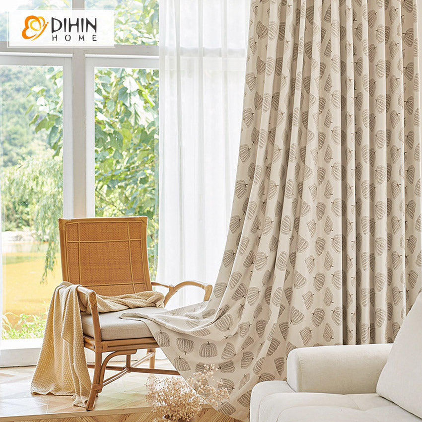 DIHIN HOME Garden Pumpkin Printed,Blackout Grommet Window Curtain For Living Room ,52x63-inch,1  Panel Roman Shades Curtains Window Blinds custom curtains blackout curtains curtains for living room sheer curtains curtain fabric linen curtains kitchen curtains velvet curtains pinch pleat curtains bay window curtains outdoor curtains pleated curtains floral curtains dining room curtains kitchen valances drapes for bedroom patio curtains nursery curtains grommet curtains