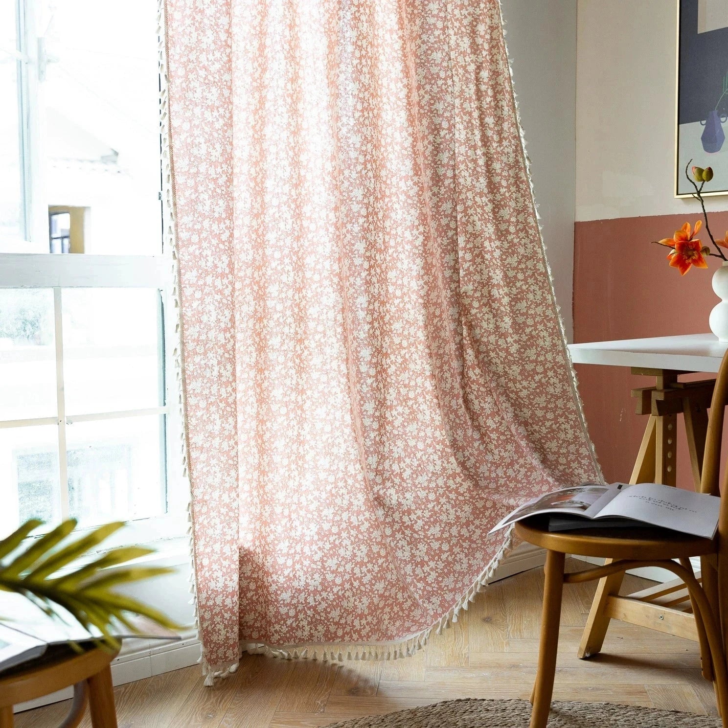 DIHIN HOME Garden Small Flowers Printed,Blackout Grommet Window Curtain for Living Room ,52x63-inch,1 Panel Roman Shades Curtains Window Blinds custom curtains blackout curtains curtains for living room sheer curtains curtain fabric linen curtains kitchen curtains velvet curtains pinch pleat curtains bay window curtains outdoor curtains pleated curtains floral curtains dining room curtains kitchen valances drapes for bedroom patio curtains nursery curtains grommet curtains