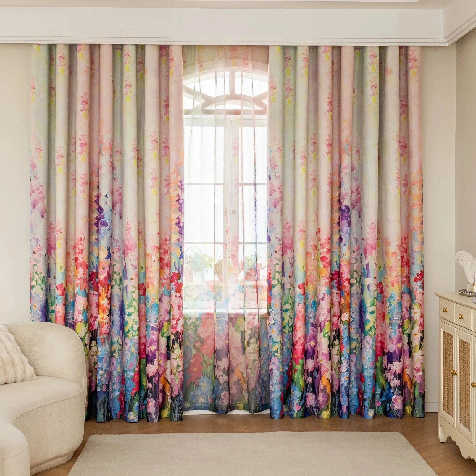 DIHIN HOME High Quality Colorful Flowers Printed,Blackout Grommet Window Curtain for Living Room Roman Shades Curtains Window Blinds custom curtains blackout curtains curtains for living room sheer curtains curtain fabric linen curtains kitchen curtains velvet curtains pinch pleat curtains bay window curtains outdoor curtains pleated curtains floral curtains dining room curtains kitchen valances drapes for bedroom patio curtains nursery curtains grommet curtains