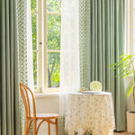 DIHIN HOME High Quality Green Fabric With Green Lace Sheer Curtains,Blackout Grommet Window Curtain for Living Room ,52x63-inch,1 Panel Roman Shades Curtains Window Blinds custom curtains blackout curtains curtains for living room sheer curtains curtain fabric linen curtains kitchen curtains velvet curtains pinch pleat curtains bay window curtains outdoor curtains pleated curtains floral curtains dining room curtains kitchen valances drapes for bedroom patio curtains nursery curtains grommet curtains