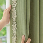 DIHIN HOME High Quality Green Fabric With White Lace,Blackout Grommet Window Curtain for Living Room ,52x63-inch,1 Panel Roman Shades Curtains Window Blinds custom curtains blackout curtains curtains for living room sheer curtains curtain fabric linen curtains kitchen curtains velvet curtains pinch pleat curtains bay window curtains outdoor curtains pleated curtains floral curtains dining room curtains kitchen valances drapes for bedroom patio curtains nursery curtains grommet curtains