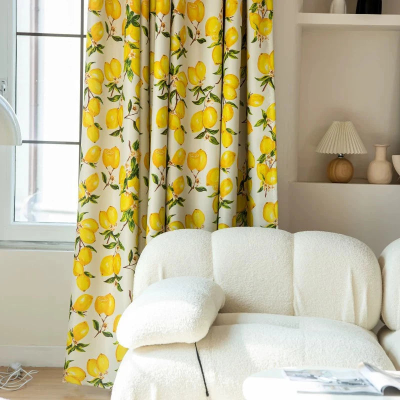 DIHIN HOME High Quality Lemon Printed,Blackout Grommet Window Curtain for Living Room Roman Shades Curtains Window Blinds custom curtains blackout curtains curtains for living room sheer curtains curtain fabric linen curtains kitchen curtains velvet curtains pinch pleat curtains bay window curtains outdoor curtains pleated curtains floral curtains dining room curtains kitchen valances drapes for bedroom patio curtains nursery curtains grommet curtains