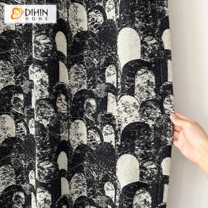 DIHIN HOME High Quality Luxury Abstract Elliptical Jacquard,Blackout Grommet Window Curtain for Living Room ,52x63-inch,1 Panel Roman Shades Curtains Window Blinds custom curtains blackout curtains curtains for living room sheer curtains curtain fabric linen curtains kitchen curtains velvet curtains pinch pleat curtains bay window curtains outdoor curtains pleated curtains floral curtains dining room curtains kitchen valances drapes for bedroom patio curtains nursery curtains grommet curtains