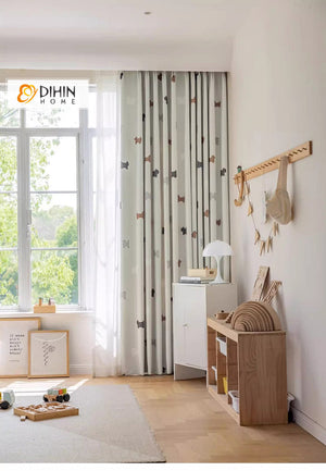 DIHIN HOME Little Animal Printed,Blackout Grommet Window Curtain for Living Room ,52x63-inch,1 Panel Roman Shades Curtains Window Blinds custom curtains blackout curtains curtains for living room sheer curtains curtain fabric linen curtains kitchen curtains velvet curtains pinch pleat curtains bay window curtains outdoor curtains pleated curtains floral curtains dining room curtains kitchen valances drapes for bedroom patio curtains nursery curtains grommet curtains