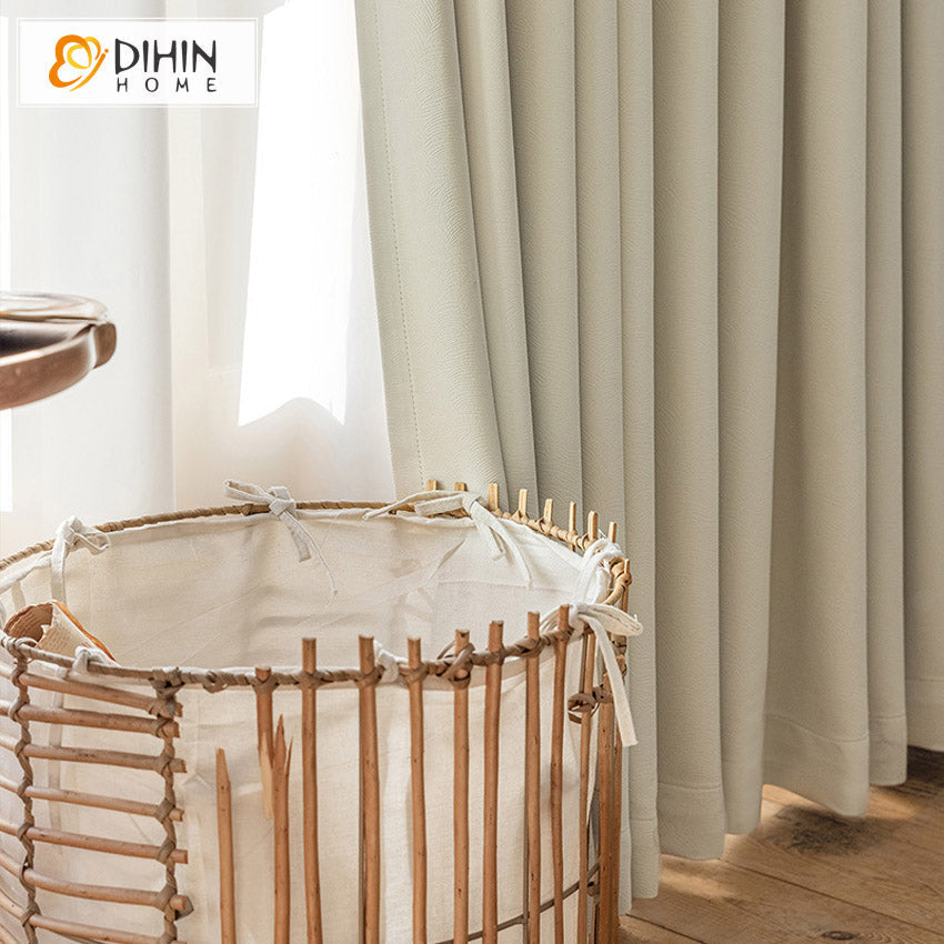 DIHIN HOME Luxury Beige Color Jacquard,Blackout Grommet Window Curtain for Living Room,52x63-inch,1 Panel Roman Shades Curtains Window Blinds custom curtains blackout curtains curtains for living room sheer curtains curtain fabric linen curtains kitchen curtains velvet curtains pinch pleat curtains bay window curtains outdoor curtains pleated curtains floral curtains dining room curtains kitchen valances drapes for bedroom patio curtains nursery curtains grommet curtains