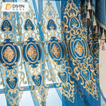 DIHIN HOME Luxury Blue Color Embroidered,Blackout Curtains Grommet Window Curtain for Living Room ,52x84-inch,1 Panel Roman Shades Curtains Window Blinds custom curtains blackout curtains curtains for living room sheer curtains curtain fabric linen curtains kitchen curtains velvet curtains pinch pleat curtains bay window curtains outdoor curtains pleated curtains floral curtains dining room curtains kitchen valances drapes for bedroom patio curtains nursery curtains grommet curtains