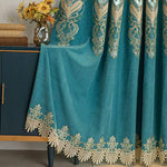 DIHIN HOME Luxury Blue Color Embroidered Curtains,Grommet Window Curtain for Living Room,52x84-inch,1 Panel Roman Shades Curtains Window Blinds custom curtains blackout curtains curtains for living room sheer curtains curtain fabric linen curtains kitchen curtains velvet curtains pinch pleat curtains bay window curtains outdoor curtains pleated curtains floral curtains dining room curtains kitchen valances drapes for bedroom patio curtains nursery curtains grommet curtains