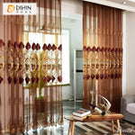 DIHIN HOME Luxury Coffee Color Embroidered,Grommet Window Sheer Curtain for Living Room ,52x63-inch,1 Panel Roman Shades Curtains Window Blinds custom curtains blackout curtains curtains for living room sheer curtains curtain fabric linen curtains kitchen curtains velvet curtains pinch pleat curtains bay window curtains outdoor curtains pleated curtains floral curtains dining room curtains kitchen valances drapes for bedroom patio curtains nursery curtains grommet curtains