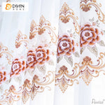 DIHIN HOME Luxury Flowers Embroidered,Grommet Window Sheer Curtain for Living Room ,52x63-inch,1 Panel Roman Shades Curtains Window Blinds custom curtains blackout curtains curtains for living room sheer curtains curtain fabric linen curtains kitchen curtains velvet curtains pinch pleat curtains bay window curtains outdoor curtains pleated curtains floral curtains dining room curtains kitchen valances drapes for bedroom patio curtains nursery curtains grommet curtains