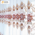 DIHIN HOME Luxury Flowers Embroidered,Grommet Window Sheer Curtain for Living Room ,52x63-inch,1 Panel Roman Shades Curtains Window Blinds custom curtains blackout curtains curtains for living room sheer curtains curtain fabric linen curtains kitchen curtains velvet curtains pinch pleat curtains bay window curtains outdoor curtains pleated curtains floral curtains dining room curtains kitchen valances drapes for bedroom patio curtains nursery curtains grommet curtains