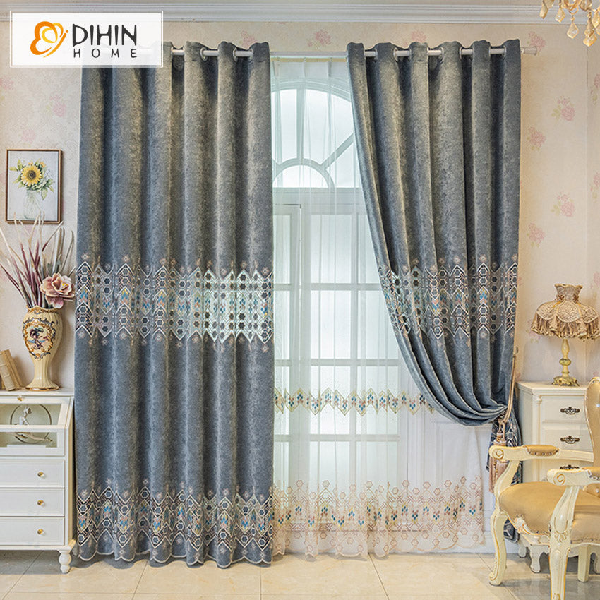 DIHIN HOME Luxury Grey Color Geometric,Blackout Curtains Grommet Window Curtain for Living Room ,52x84-inch,1 Panel Roman Shades Curtains Window Blinds custom curtains blackout curtains curtains for living room sheer curtains curtain fabric linen curtains kitchen curtains velvet curtains pinch pleat curtains bay window curtains outdoor curtains pleated curtains floral curtains dining room curtains kitchen valances drapes for bedroom patio curtains nursery curtains grommet curtains