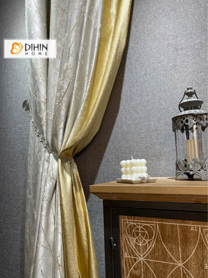 DIHIN HOME Luxury High Precision Jaquard,Grommet Window Curtain for Living Room Roman Shades Window Curtains Curtains Window Blinds Curtains Drapes linen drapery curtains and drapes windows drapes custom curtains blackout curtains curtains for living room window shades sheer curtains curtain fabric window treatments custom drapery