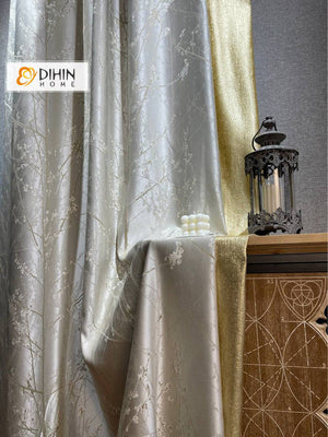 DIHIN HOME Luxury High Precision Jaquard,Grommet Window Curtain for Living Room Roman Shades Window Curtains Curtains Window Blinds Curtains Drapes linen drapery curtains and drapes windows drapes custom curtains blackout curtains curtains for living room window shades sheer curtains curtain fabric window treatments custom drapery